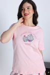 Zivame Cup Cake Knit Poly Pyjama Set - Heavenly Pink — thumbnail 5